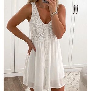 Lace floral white sundress